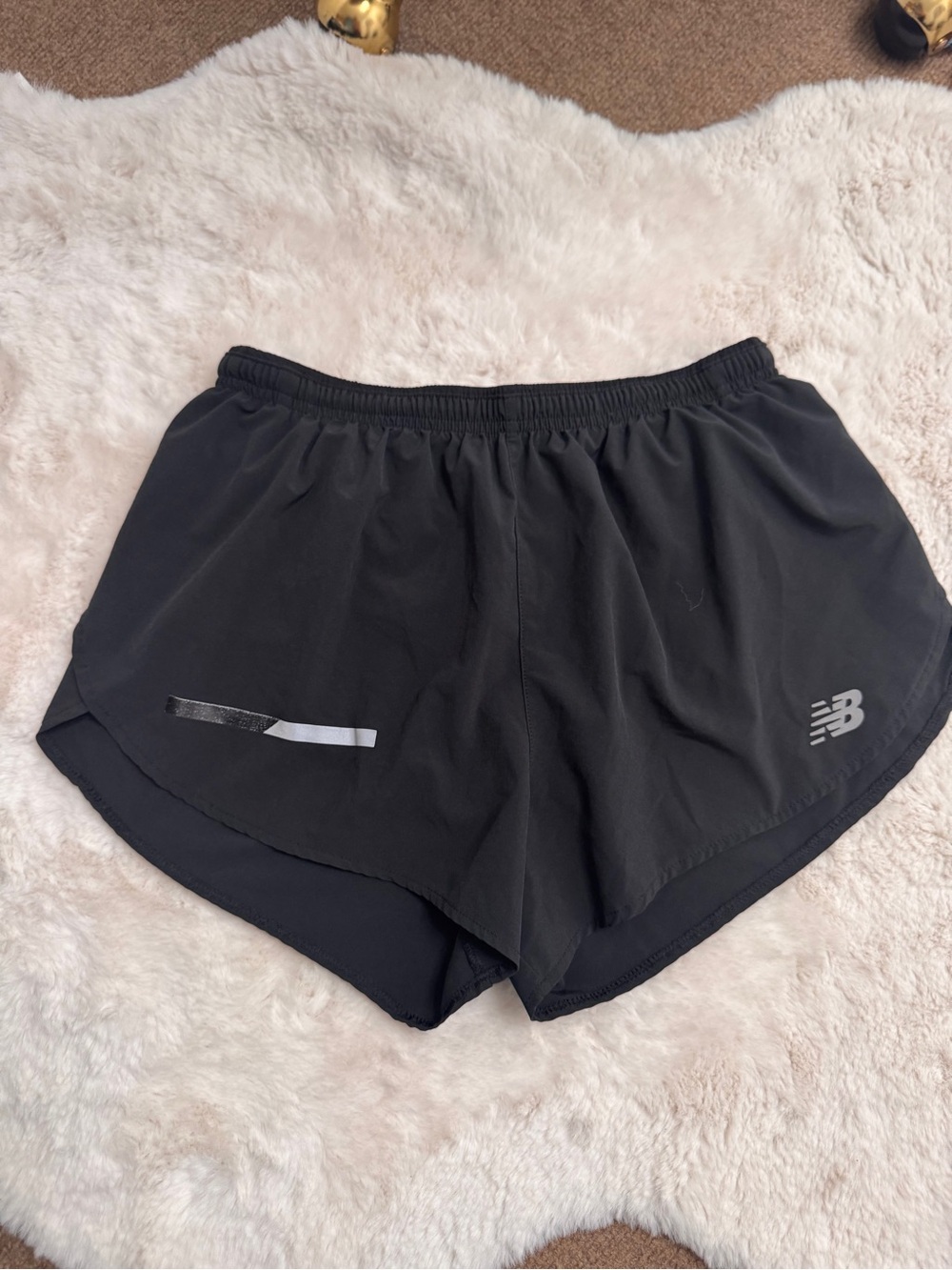 New Balance Black Women's Athletic Running Shorts with Reflective Detail